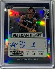 Anthony Edwards #VT-AEW Basketball Cards 2021 Panini Contenders Veteran Ticket Autograph Prices