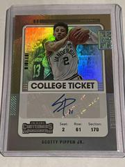 Scotty Pippen Jr. #CT-SPJ Basketball Cards 2022 Panini Chronicles Draft Picks Contenders College Ticket Autograph Prices