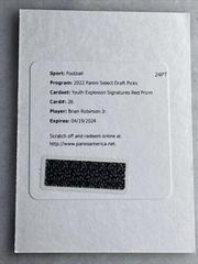 Brian Robinson Jr. [Red] Football Cards 2022 Panini Select Draft Picks Youth Explosion Signatures Prices
