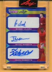 Bobby Clark , Isaac Mabaya , Iwan Roberts [Navy Blue] #TA-6 Soccer Cards 2022 Leaf Vivid Triple Autographs Prices