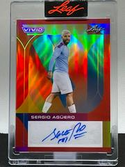 Sergio Aguero [Red] Soccer Cards 2022 Leaf Vivid Autographs Prices