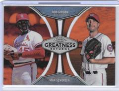 Bob Gibson, Max Scherzer [Orange Refractor] #GRE-4 Baseball Cards 2019 Topps Chrome Greatness Returns Prices
