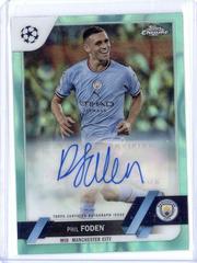 Phil Foden [Aqua Lava] #CA-PF Soccer Cards 2022 Topps Chrome UEFA Club Competitions Autographs Prices