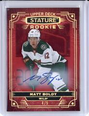 Matt Boldy [Photo Variant Red Autograph] #101 Hockey Cards 2022 Upper Deck Stature Prices