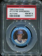 Ryne Sandberg #13 Baseball Cards 1985 Fun Food Buttons Prices