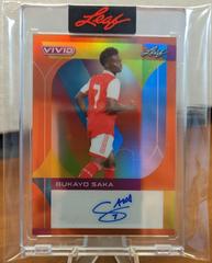 Bukayo Saka [Orange] Soccer Cards 2022 Leaf Vivid Autographs Prices