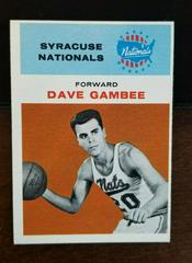 Dave Gambee Basketball Cards 1961 Fleer Prices