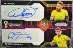 Neymar Jr, Roberto Firmino [Breakaway] Soccer Cards 2022 Panini Prizm World Cup Dual Signatures Prices