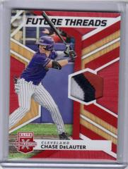 Chase DeLauter [Red] Baseball Cards 2022 Panini Elite Extra Edition Future Threads Prices