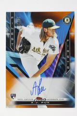 A.J. Puk [Orange Wave Refractor] #FFA-AJP Baseball Cards 2020 Topps Finest Firsts Autographs Prices
