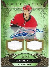 Sebastian Aho [Autograph Material Gold] Hockey Cards 2020 Upper Deck Artifacts Prices