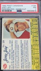 Joey Jay [Perforated Hand Cut] #124 Baseball Cards 1962 Post Canadian Prices