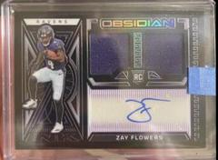 Zay Flowers [Purple Electric Etch] #39 Football Cards 2023 Panini Obsidian Rookie Jersey Ink Prices