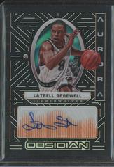 Latrell Sprewell [Orange] #AUR-LSP Basketball Cards 2021 Panini Obsidian Aurora Autographs Prices