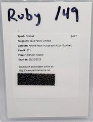 Hendon Hooker [Ruby Spotlight Rookie Patch Autograph] #111 Football Cards 2023 Panini Limited Prices