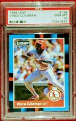 Vince Coleman #128 Baseball Cards 1988 Leaf Prices