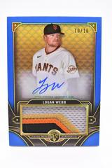 Logan Webb [Gold] #ASJR-LW Baseball Cards 2022 Topps Triple Threads Single Jumbo Relics Autographs Prices