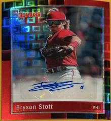 Bryson Stott [Pandora Red] Baseball Cards 2022 Panini Donruss Optic Retro 1988 Signatures Prices