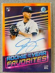 Luis Gil [Orange] Baseball Cards 2022 Bowman Rookie of the Year Favorites Autographs Prices