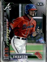 Dansby Swanson Baseball Cards 2016 Bowman Scouts' Top 100 Prices
