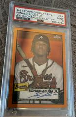 Ronald Acuna Jr. [Orange] #PA-RA Baseball Cards 2021 Topps Chrome Platinum Anniversary Autographs Prices