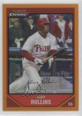 Jimmy Rollins [Orange Refractor] #170 Baseball Cards 2007 Bowman Chrome Prices