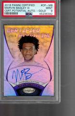 Marvin Bagley III [Gold] #CP-MB Basketball Cards 2018 Panini Certified Potential Autographs Prices