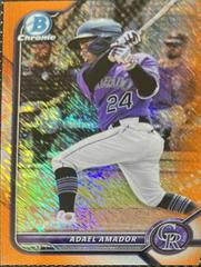 Adael Amador [Orange Shimmer Refractor] #BCP-109 Baseball Cards 2022 Bowman Chrome Prospects Prices