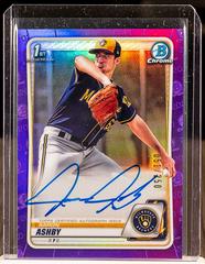 Aaron Ashby [Purple Refractor] #CPA-AA Baseball Cards 2020 Bowman Chrome Prospect Autographs Prices