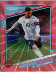 Lionel Messi [Pink Laser] Soccer Cards 2021 Panini Donruss Road to Qatar Prices