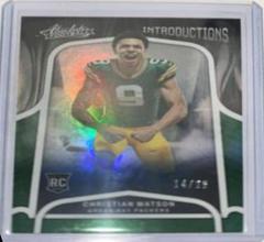 Christian Watson [Spectrum Green] #INT-14 Football Cards 2022 Panini Absolute Introductions Prices