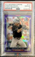 Christian Yelich [Purple Refractor] #117 Baseball Cards 2014 Bowman Chrome Prices