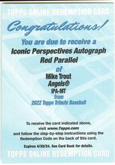 Mike Trout [Red] Baseball Cards 2022 Topps Tribute Iconic Perspectives Autographs Prices
