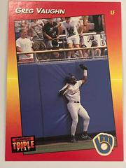 Greg Vaughn #122 Baseball Cards 1992 Panini Donruss Triple Play Prices