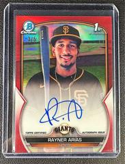 Rayner Arias [Red] #CPA-RA Baseball Cards 2023 Bowman Chrome Prospect Autographs Prices