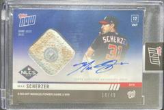 Max Scherzer [Autograph Base Relic Blue] #980A Baseball Cards 2019 Topps Now Prices