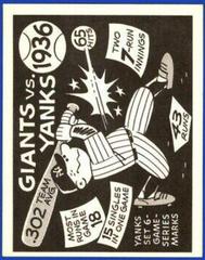 Giants VS Yanks [1936] #33 Baseball Cards 1967 Laughlin World Series Prices