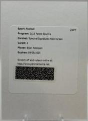 Bijan Robinson [Green Neon] #4 Football Cards 2023 Panini Spectra Spectral Signature Prices
