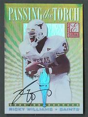 Ricky Williams [Autograph] Football Cards 1999 Panini Donruss Elite Passing the Torch Prices