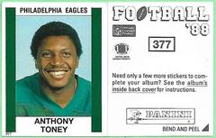 Anthony Toney #377 Football Cards 1988 Panini Sticker Prices