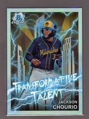 Jackson Chourio [Refractor] Baseball Cards 2023 Bowman Draft Transformative Talent Prices