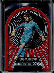 Thibaut Courtois [Red Flood] #3 Soccer Cards 2022 Panini Obsidian Tunnel Vision Prices