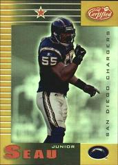 Junior Seau [Mirror Gold] Football Cards 1999 Leaf Certified Prices