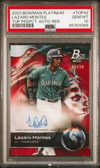 Lazaro Montes [Autograph Red] #TOP-42 Baseball Cards 2023 Bowman Platinum Top Prospects Prices