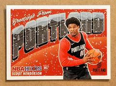 Scoot Henderson [Winter] Basketball Cards 2023 Panini Hoops Rookie Greetings Prices
