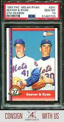Seaver & Ryan Baseball Cards 1993 Pacific Nolan Ryan 27th Season Prices