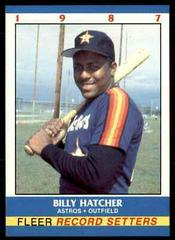 Billy Hatcher #15 Baseball Cards 1987 Fleer Record Setters Prices
