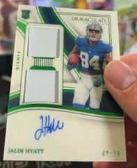 Jalin Hyatt [Emerald] #9 Football Cards 2023 Panini Immaculate Signature Patch Rookie Prices