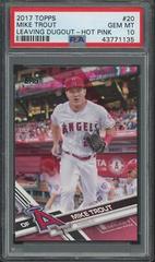 Mike Trout [Leaving Dugout Hot Pink] #20 Baseball Cards 2017 Topps Prices