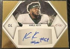 Khalil Keith [Gold] #A-KK Football Cards 2023 Sage Autographs Prices